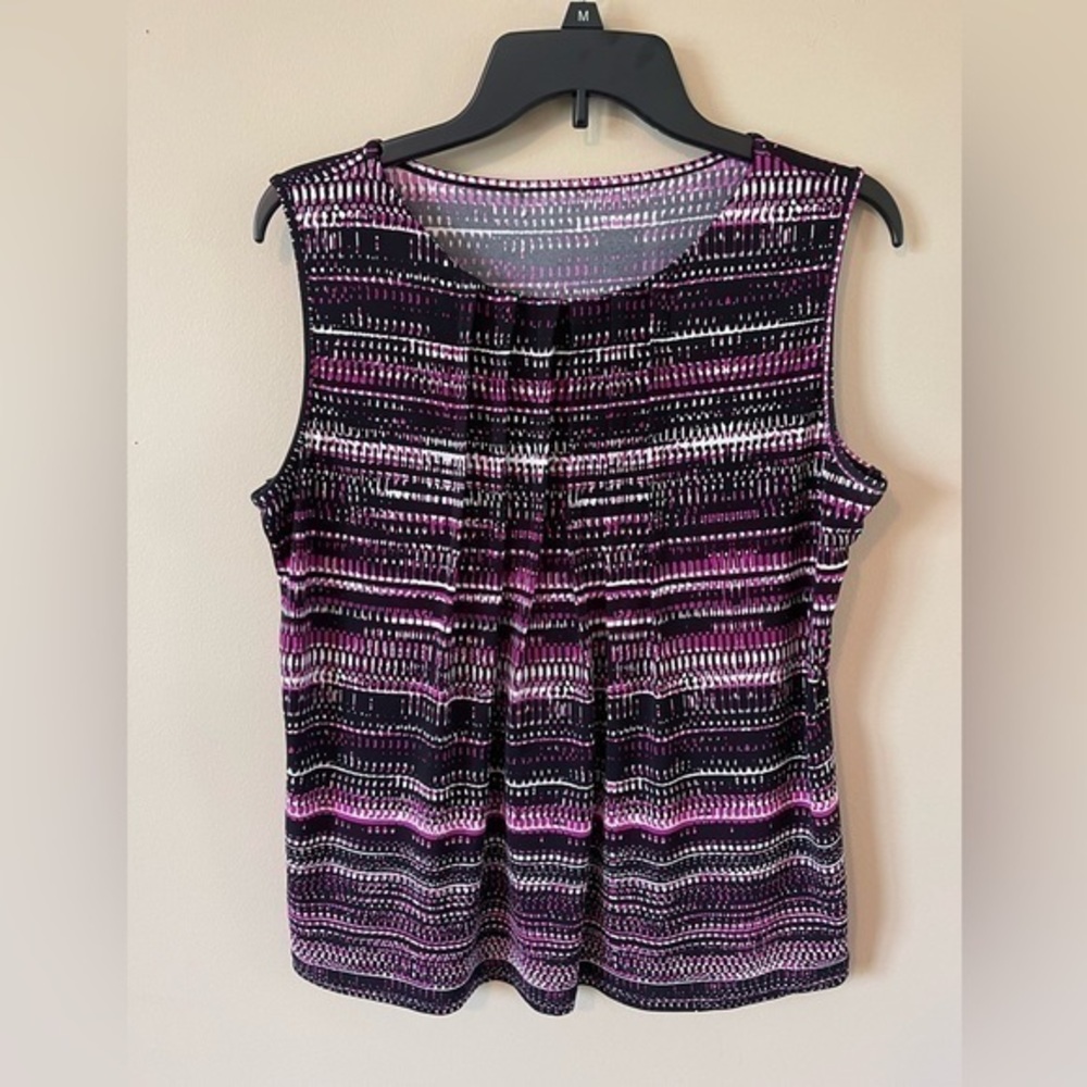 Calvin Klein Sleeveless Top Black, White and Pink Size Medium